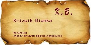 Krizsik Bianka névjegykártya