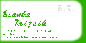 bianka krizsik business card